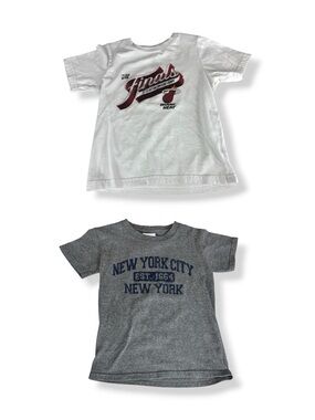 NBA Kids 2-Pack: White Miami Heat Finals Tee & Gray New York City Tee 4t XS